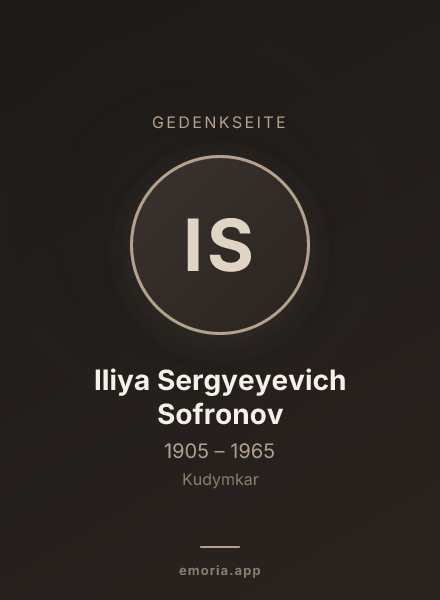 Gedenkportrait von Iliya Sergyeyevich Sofronov