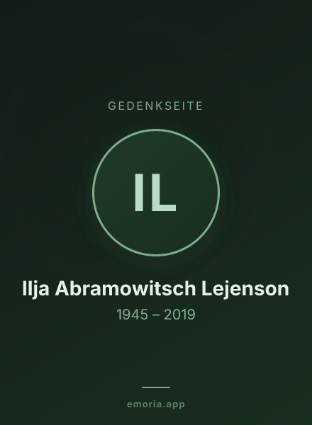 Gedenkportrait von Ilja Abramowitsch Lejenson