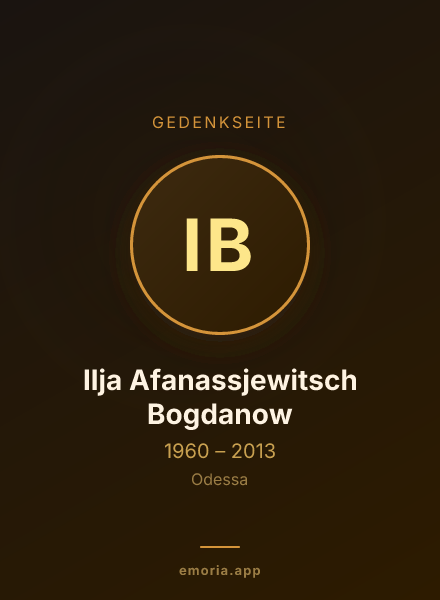 Gedenkportrait von Ilja Afanassjewitsch Bogdanow