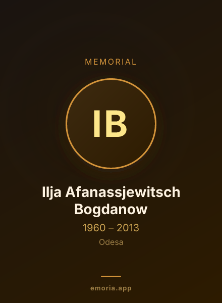 Memorial portrait of Ilja Afanassjewitsch Bogdanow