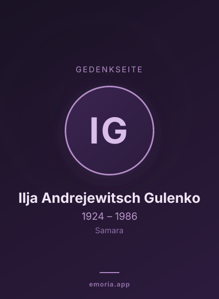 Gedenkportrait von Ilja Andrejewitsch Gulenko