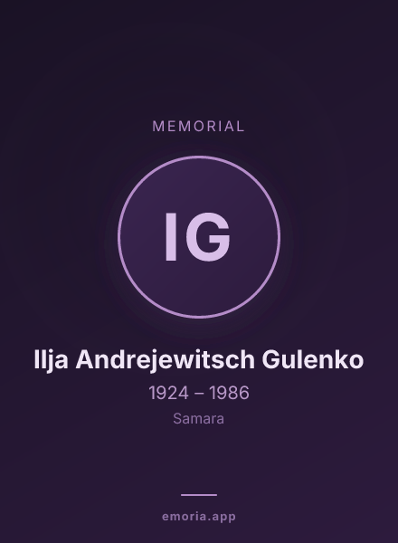 Memorial portrait of Ilja Andrejewitsch Gulenko
