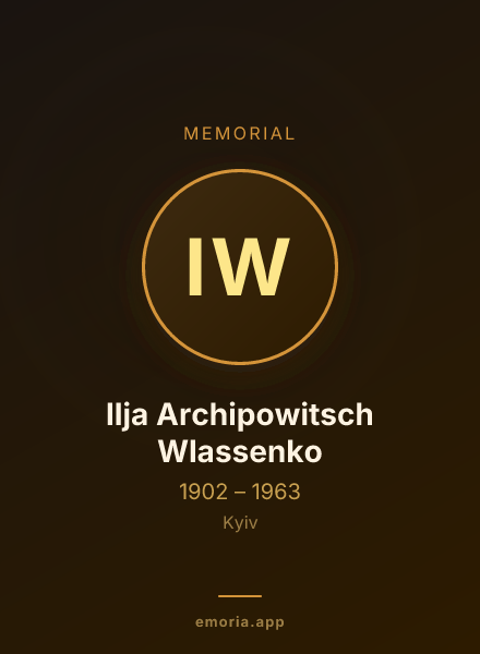 Memorial portrait of Ilja Archipowitsch Wlassenko