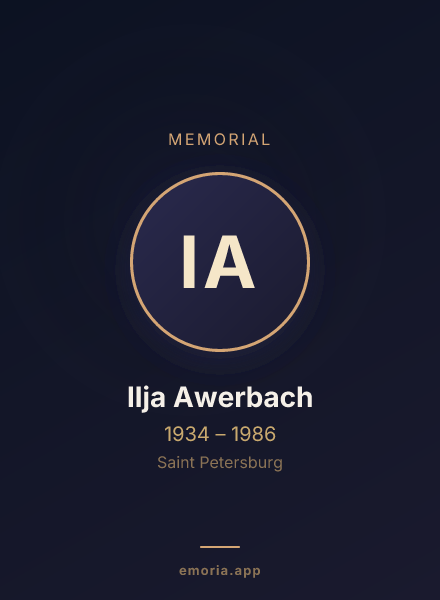 Memorial portrait of Ilja Awerbach