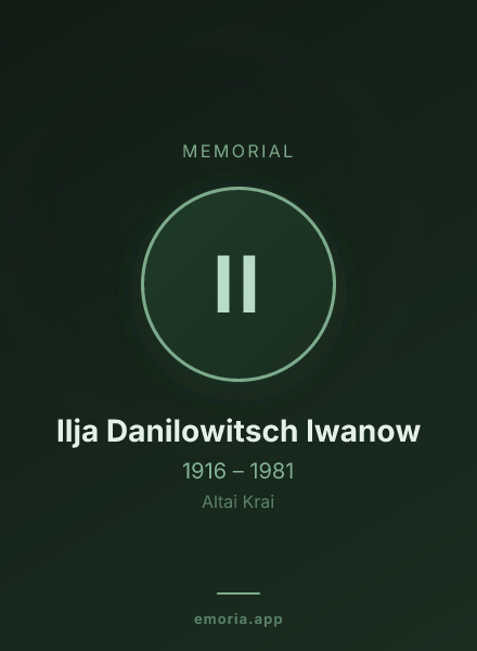 Memorial portrait of Ilja Danilowitsch Iwanow