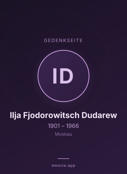 Gedenkportrait von Ilja Fjodorowitsch Dudarew