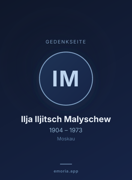 Gedenkportrait von Ilja Iljitsch Malyschew