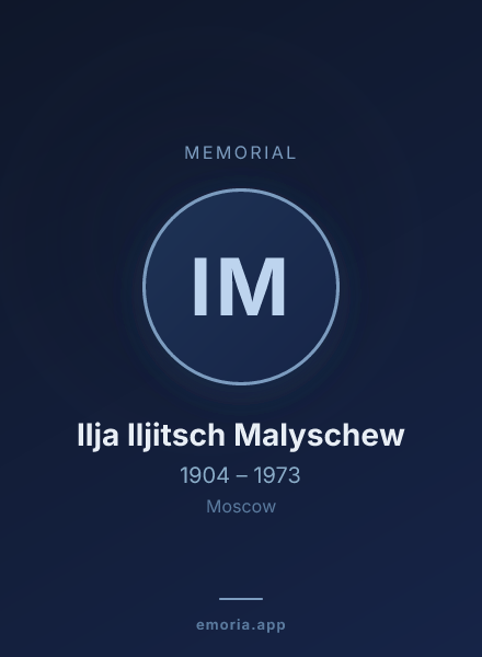 Memorial portrait of Ilja Iljitsch Malyschew