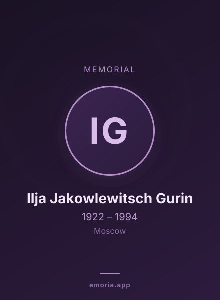 Memorial portrait of Ilja Jakowlewitsch Gurin