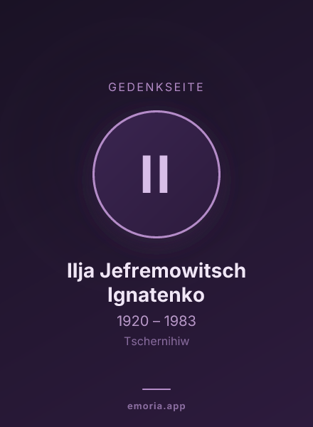 Gedenkportrait von Ilja Jefremowitsch Ignatenko