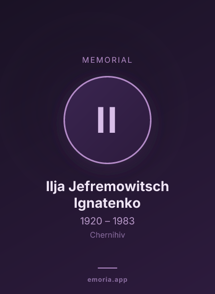Memorial portrait of Ilja Jefremowitsch Ignatenko