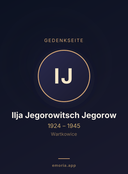 Gedenkportrait von Ilja Jegorowitsch Jegorow
