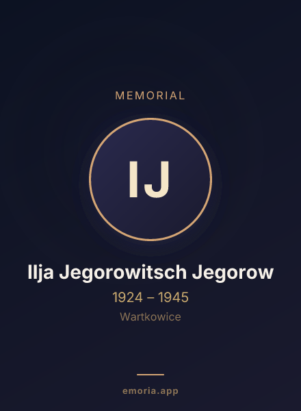 Memorial portrait of Ilja Jegorowitsch Jegorow