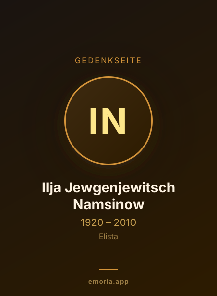 Gedenkportrait von Ilja Jewgenjewitsch Namsinow