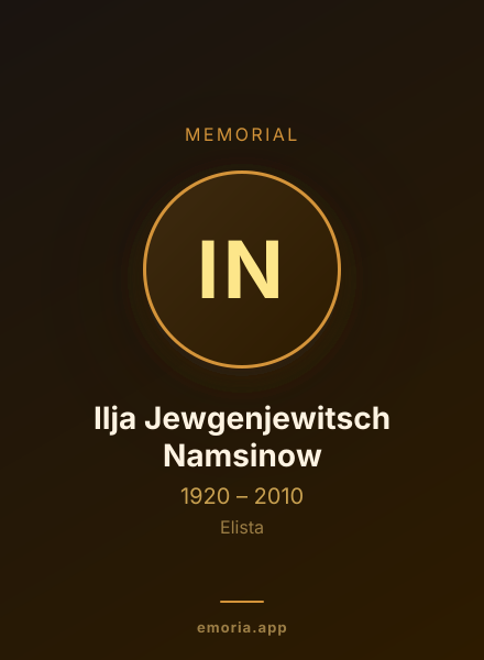 Memorial portrait of Ilja Jewgenjewitsch Namsinow