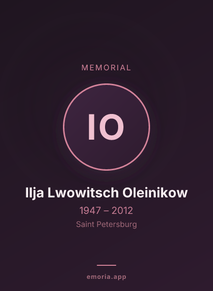 Memorial portrait of Ilja Lwowitsch Oleinikow