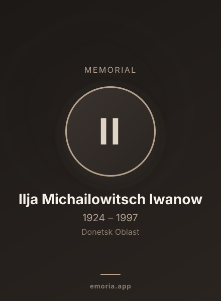 Memorial portrait of Ilja Michailowitsch Iwanow