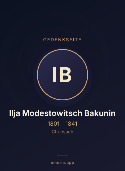 Gedenkportrait von Ilja Modestowitsch Bakunin