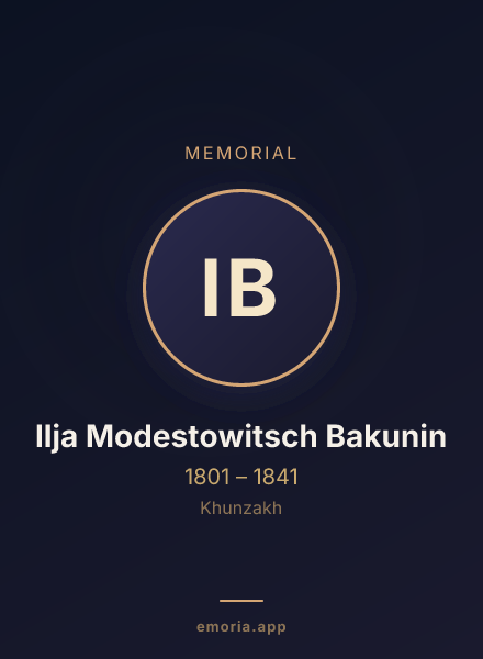 Memorial portrait of Ilja Modestowitsch Bakunin