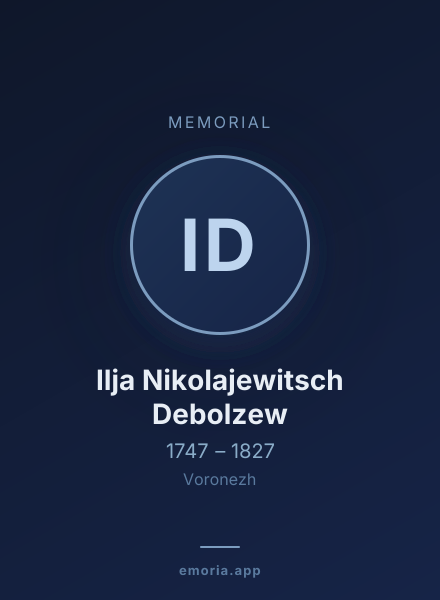 Memorial portrait of Ilja Nikolajewitsch Debolzew