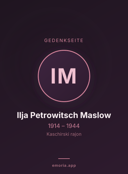 Gedenkportrait von Ilja Petrowitsch Maslow