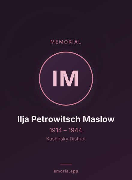 Memorial portrait of Ilja Petrowitsch Maslow