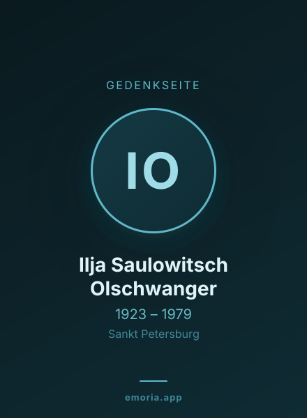 Gedenkportrait von Ilja Saulowitsch Olschwanger