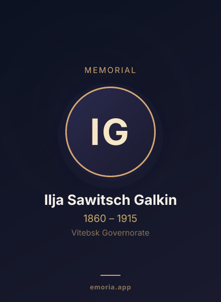 Memorial portrait of Ilja Sawitsch Galkin