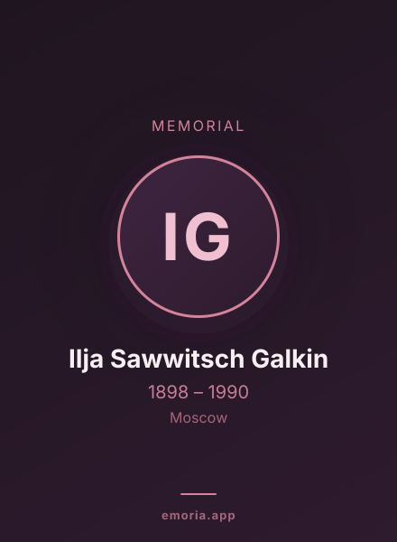 Memorial portrait of Ilja Sawwitsch Galkin