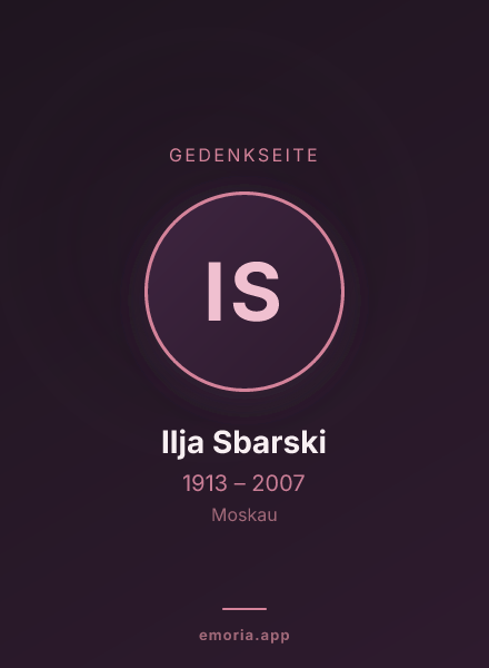 Gedenkportrait von Ilja Sbarski