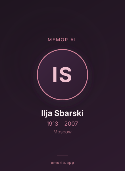 Memorial portrait of Ilja Sbarski