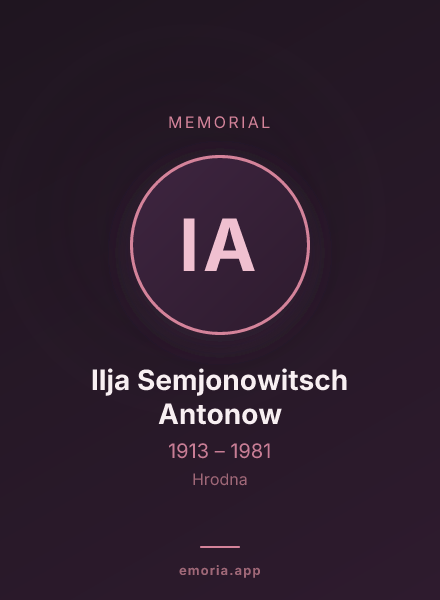Memorial portrait of Ilja Semjonowitsch Antonow