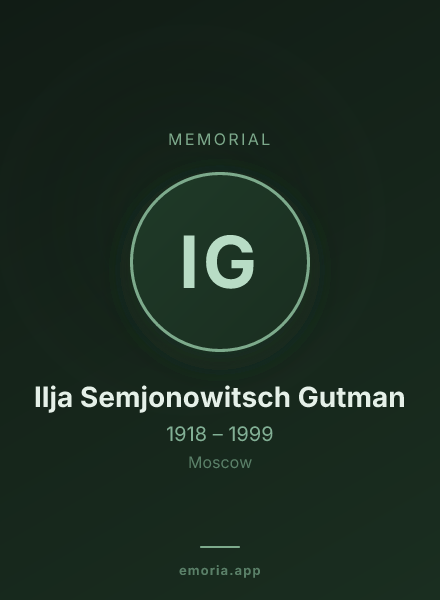 Memorial portrait of Ilja Semjonowitsch Gutman