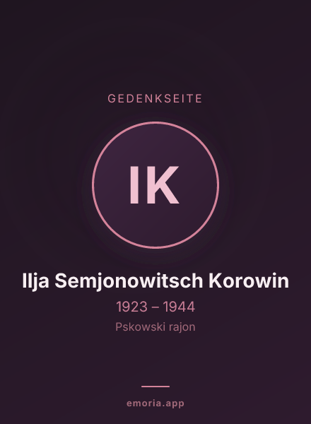Gedenkportrait von Ilja Semjonowitsch Korowin