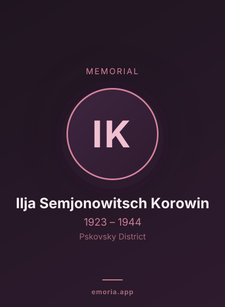 Memorial portrait of Ilja Semjonowitsch Korowin