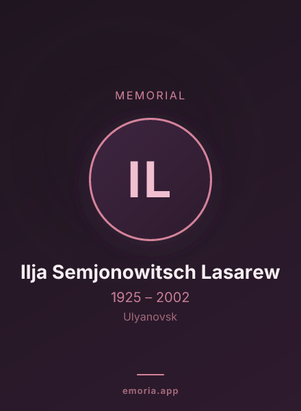 Memorial portrait of Ilja Semjonowitsch Lasarew
