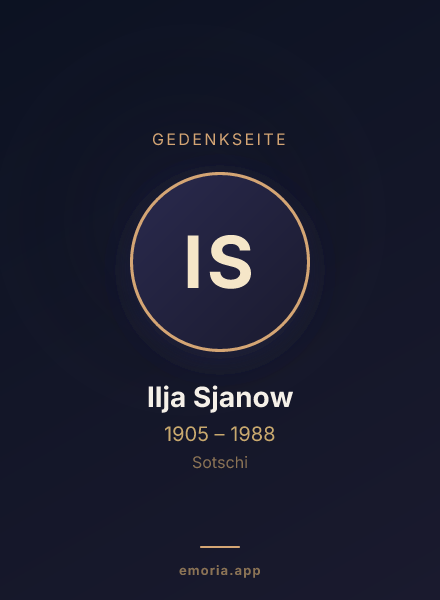 Gedenkportrait von Ilja Sjanow