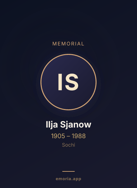 Memorial portrait of Ilja Sjanow