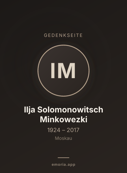 Gedenkportrait von Ilja Solomonowitsch Minkowezki
