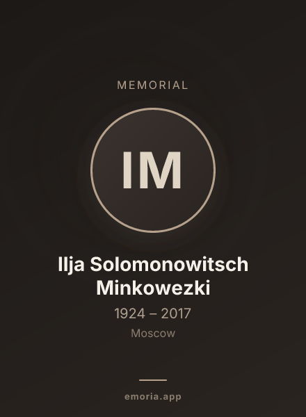 Memorial portrait of Ilja Solomonowitsch Minkowezki