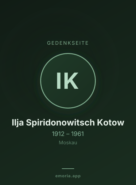 Gedenkportrait von Ilja Spiridonowitsch Kotow