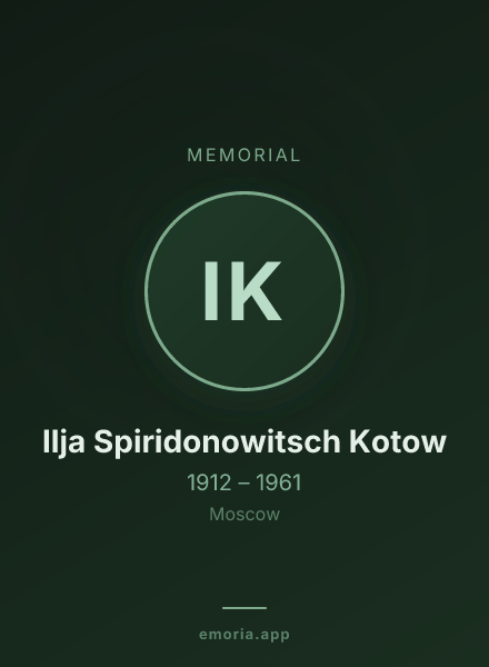Memorial portrait of Ilja Spiridonowitsch Kotow