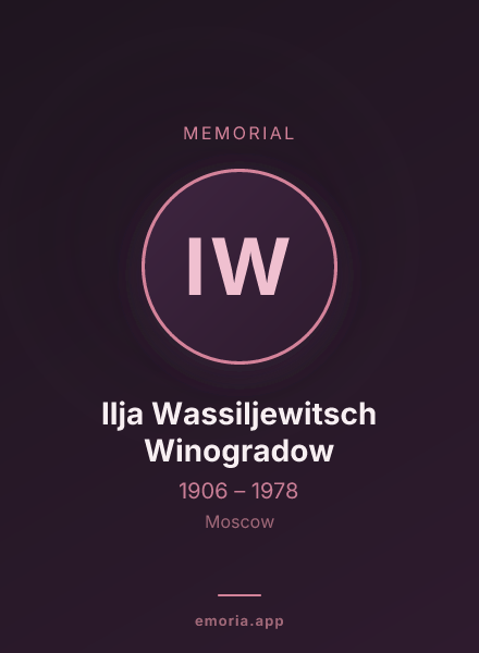 Memorial portrait of Ilja Wassiljewitsch Winogradow
