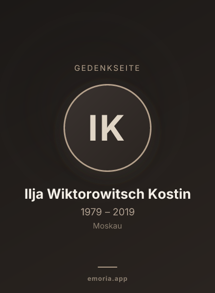 Gedenkportrait von Ilja Wiktorowitsch Kostin
