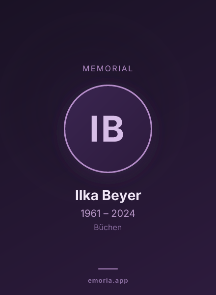 Memorial portrait of Ilka Beyer