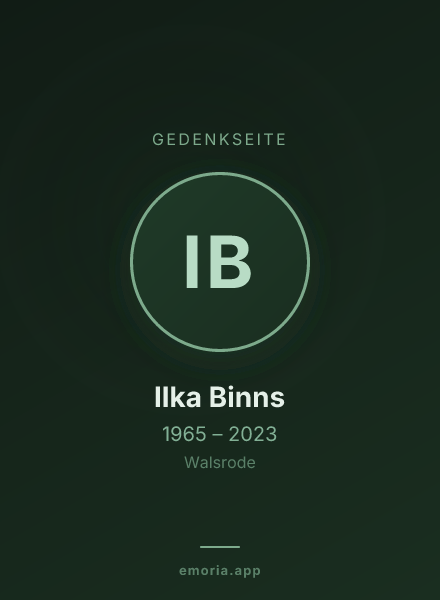 Gedenkportrait von Ilka Binns