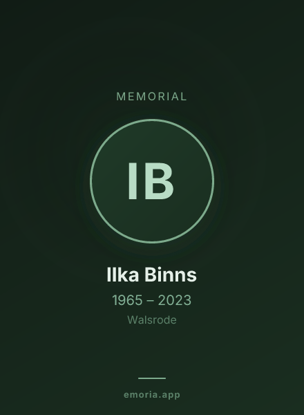 Memorial portrait of Ilka Binns