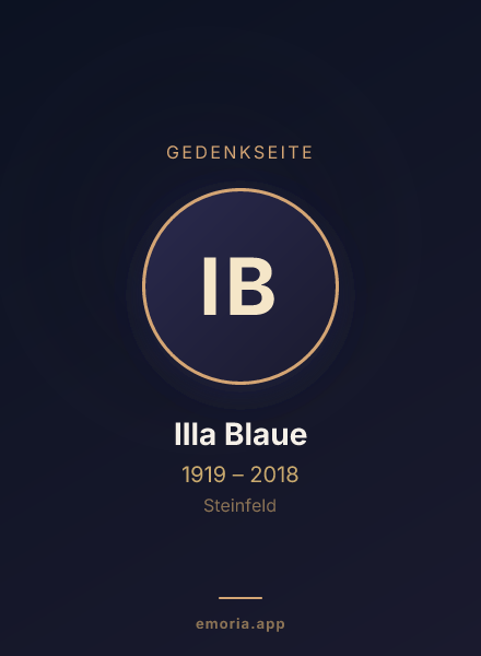 Gedenkportrait von Illa Blaue