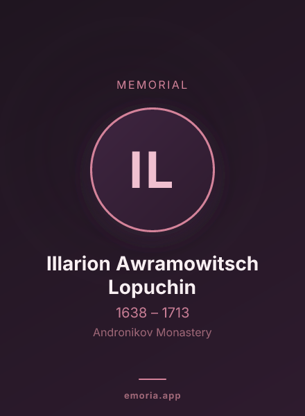 Memorial portrait of Illarion Awramowitsch Lopuchin