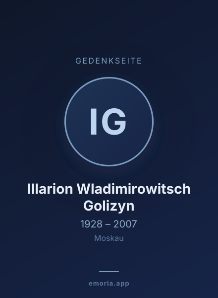 Gedenkportrait von Illarion Wladimirowitsch Golizyn